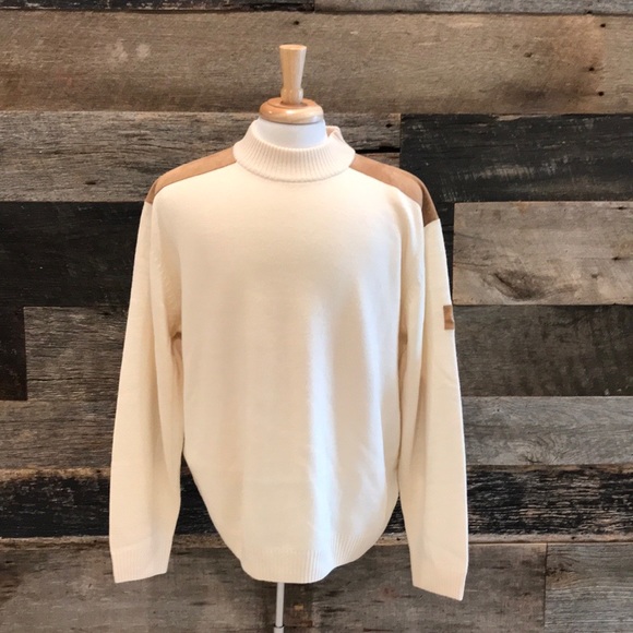 NEW Bugatchi Uomo Wool Sweater with Suede Detail - Picture 2 of 9